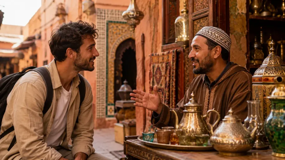 Warm Bazaar Tea Conversation